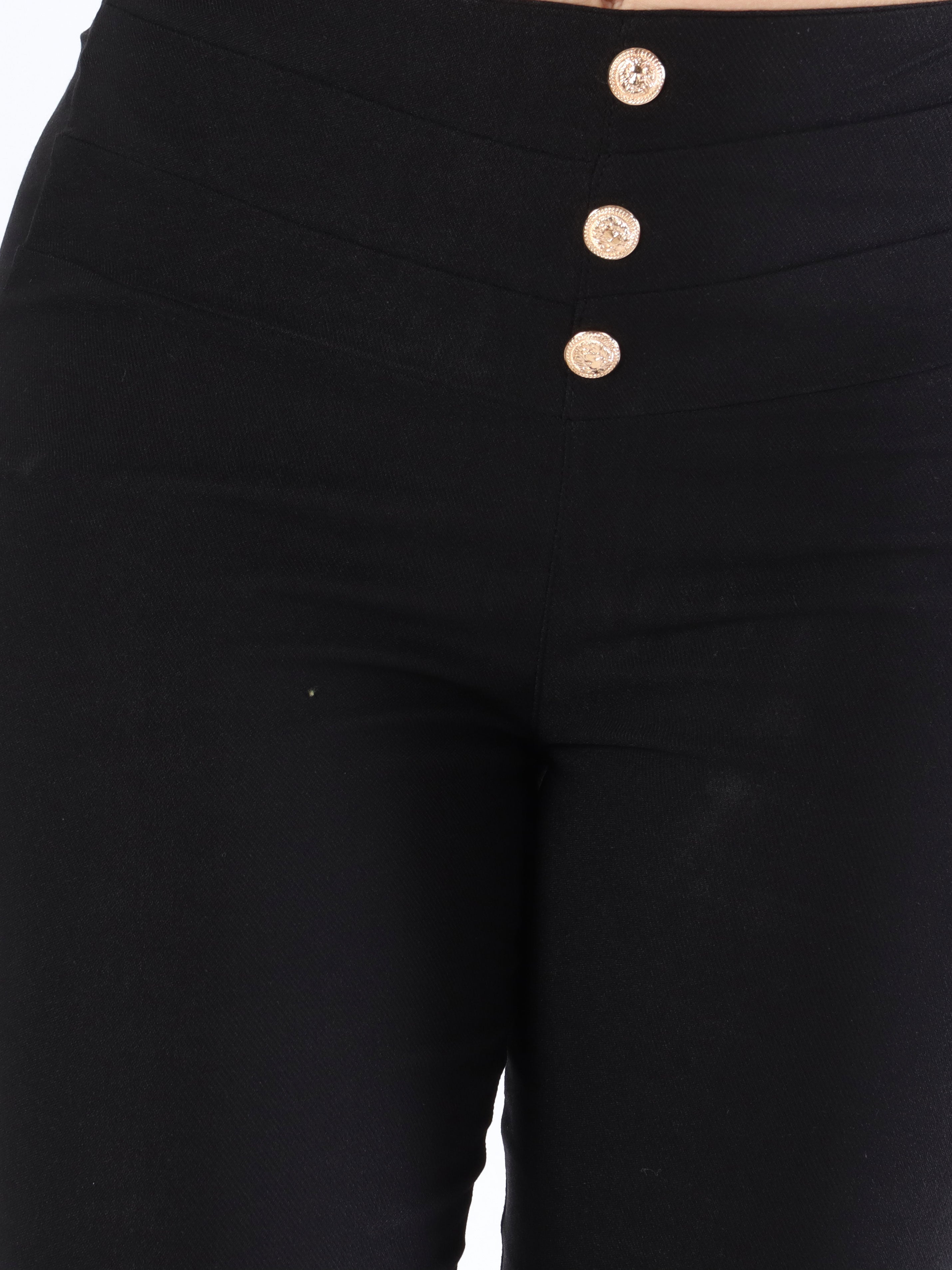 Tilla - Byxor med guldknappar fram